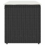 Gartenhocker mit Kissen 2 Stk. Schwarz 40x40x43 cm Poly Rattan – Bild 4