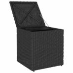 Gartenhocker mit Kissen 2 Stk. Schwarz 40x40x43 cm Poly Rattan – Bild 6