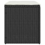 Gartenhocker mit Kissen 2 Stk. Schwarz 40x40x43 cm Poly Rattan – Bild 7