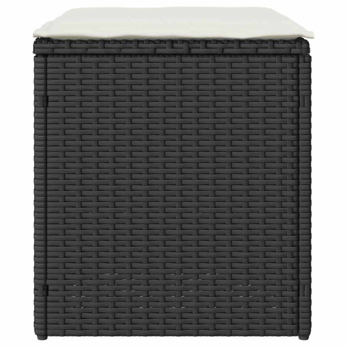 Gartenhocker mit Kissen 2 Stk. Schwarz 40x40x43 cm Poly Rattan – Bild 7