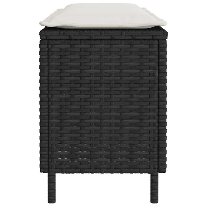 Gartenbank mit Kissen Schwarz 110x30x40,5 cm Poly Rattan – Bild 5