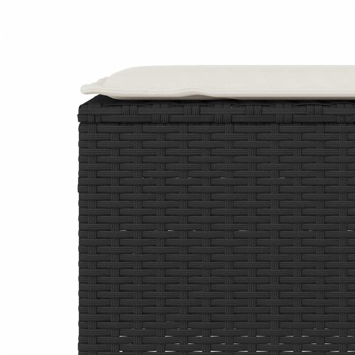 Gartenbank mit Kissen Schwarz 110x30x40,5 cm Poly Rattan – Bild 7
