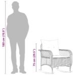 Garten-Schaukelstuhl mit Kissen Schwarz Poly Rattan – Bild 10