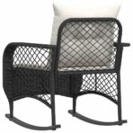 Garten-Schaukelstuhl mit Kissen Schwarz Poly Rattan – Bild 6