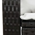 Garten-Schaukelstuhl mit Kissen Schwarz Poly Rattan – Bild 7