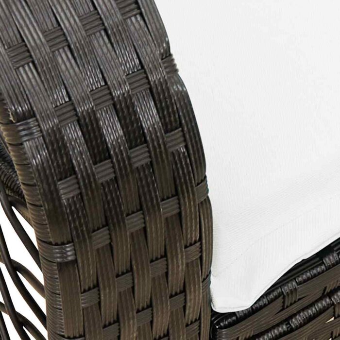 Garten-Schaukelstuhl mit Kissen Schwarz Poly Rattan – Bild 8