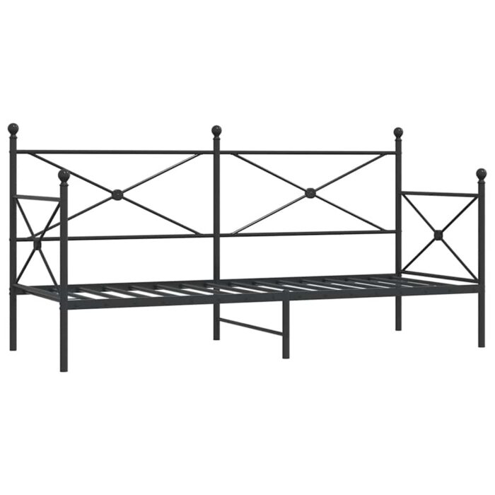 Tagesbett ohne Matratze Schwarz 80x200 cm Stahl – Bild 2