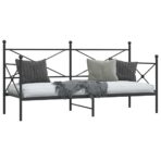 Tagesbett ohne Matratze Schwarz 80x200 cm Stahl – Bild 4