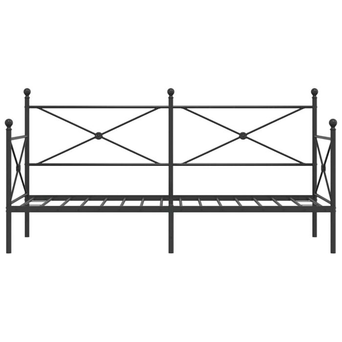 Tagesbett ohne Matratze Schwarz 80x200 cm Stahl – Bild 5