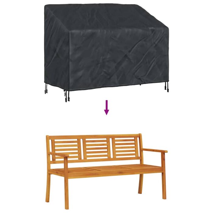 Abdeckung für Gartenbank 134 x 70 x 65 / 94 cm 210D Oxford Stoff – Bild 9