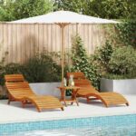 Sonnenliege Massivholz Akazie Braun