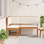 Garten-Eckbank 140 cm Massivholz Akazie – Bild 3