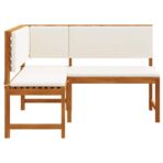 Garten-Eckbank 140 cm Massivholz Akazie – Bild 4