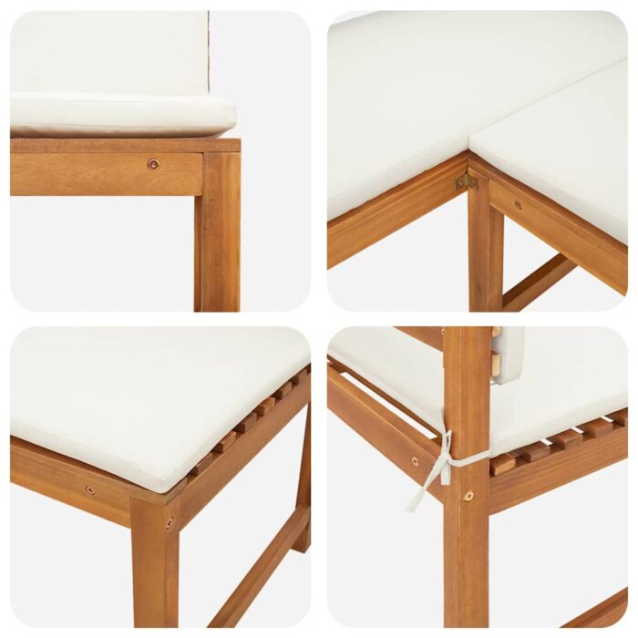 Garten-Eckbank 140 cm Massivholz Akazie – Bild 7