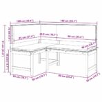 Garten-Eckbank 140 cm Massivholz Akazie – Bild 8