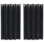 Verdunkelungsvorhänge 2 pcs Schwarz 140 x 140 cm Samt – Bild 2