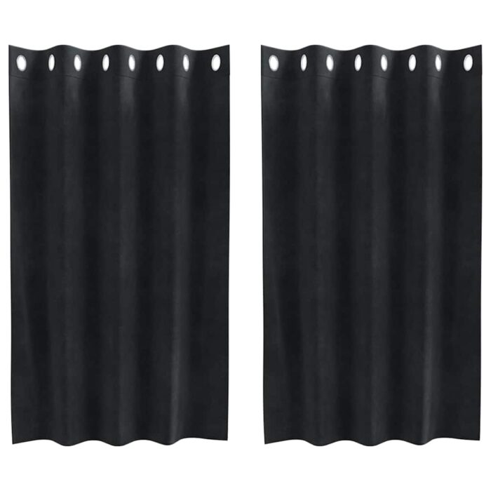 Verdunkelungsvorhänge 2 pcs Schwarz 140 x 140 cm Samt – Bild 2