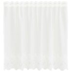 Spitzenvorhang mit Vorhängen Floral Weiss 80 x 150 cm Polyester – Bild 2