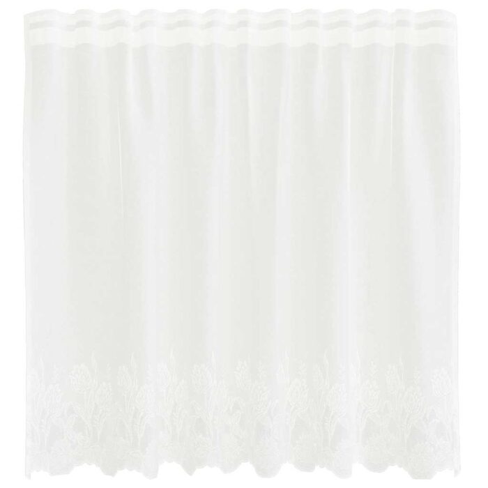 Spitzenvorhang mit Vorhängen Floral Weiss 80 x 150 cm Polyester – Bild 2