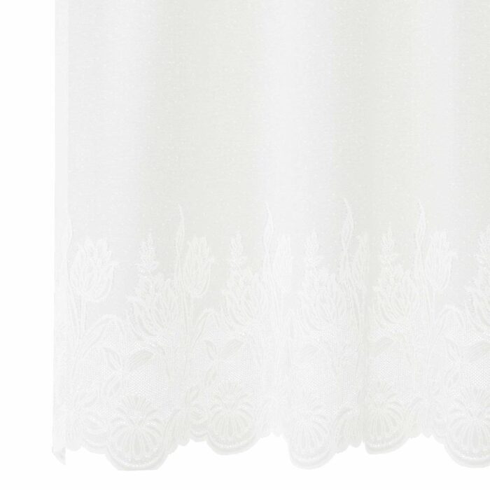 Spitzenvorhang mit Vorhängen Floral Weiss 80 x 150 cm Polyester – Bild 5