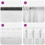 Spitzenvorhang mit Vorhängen Floral Weiss 80 x 150 cm Polyester – Bild 6