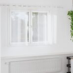 Voile-Vorhang mit Vorhängen 2 pcs Weiss 140 x 140 cm Polyester