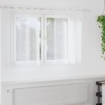 Voile-Vorhang mit Vorhängen 2 pcs Weiss 140 x 140 cm Polyester