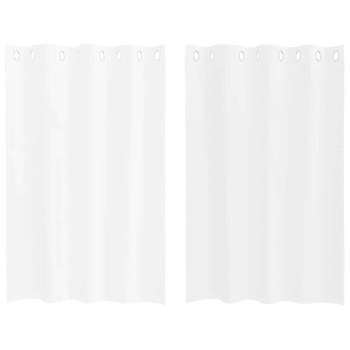 Voile-Vorhang mit Vorhängen 2 pcs Weiss 140 x 140 cm Polyester – Bild 2
