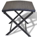 Klapphocker Poly Rattan Schwarz – Bild 2