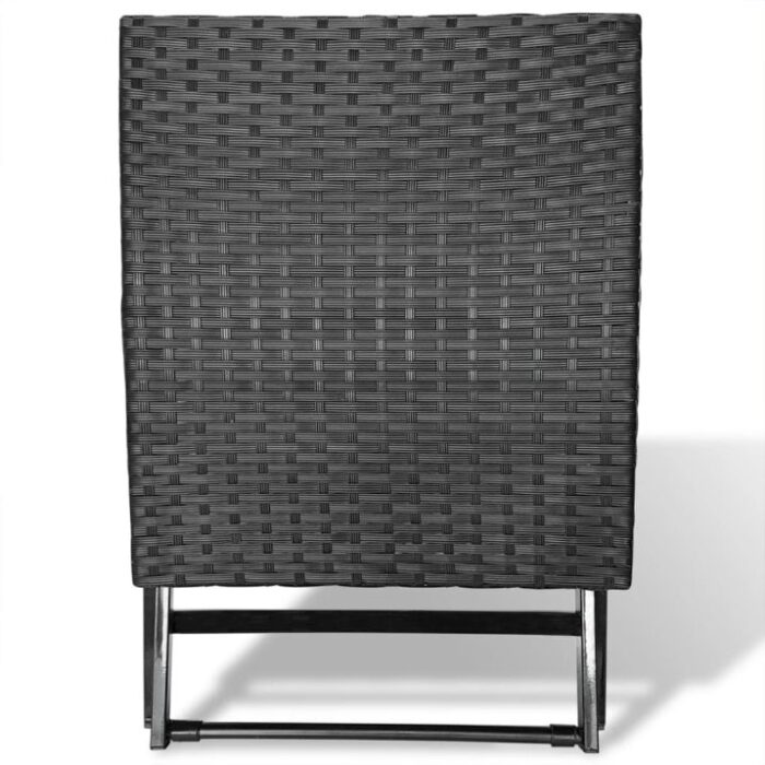 Klapphocker Poly Rattan Schwarz – Bild 3