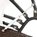 Outdoor-Loungebett mit Dach Poly Rattan Braun – Bild 4