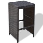 7-tlg. Gartenbar-Set mit Auflagen Poly Rattan Braun – Bild 7