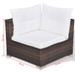 10-tlg. Garten-Lounge-Set mit Auflagen Poly Rattan – Bild 11