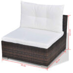 10-tlg. Garten-Lounge-Set mit Auflagen Poly Rattan – Bild 12