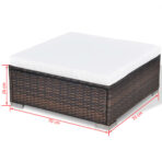 10-tlg. Garten-Lounge-Set mit Auflagen Poly Rattan – Bild 13