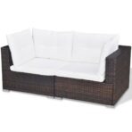 10-tlg. Garten-Lounge-Set mit Auflagen Poly Rattan – Bild 6