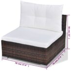 10-tlg. Garten-Lounge-Set mit Auflagen Poly Rattan – Bild 10