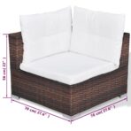 10-tlg. Garten-Lounge-Set mit Auflagen Poly Rattan – Bild 11