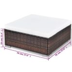 10-tlg. Garten-Lounge-Set mit Auflagen Poly Rattan – Bild 12