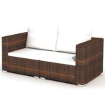 10-tlg. Garten-Lounge-Set mit Auflagen Poly Rattan – Bild 5