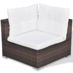 10-tlg. Garten-Lounge-Set mit Auflagen Poly Rattan – Bild 6