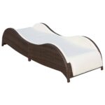 Sonnenliege mit Polsterauflage Poly Rattan