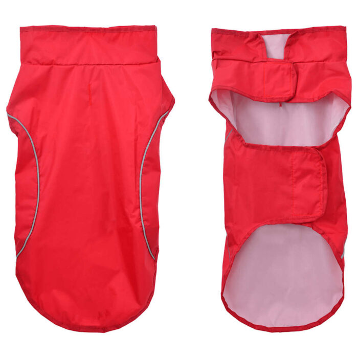 Hunde Regenmantel mit Reflexstreifen Polyester Rot XXS – Bild 3