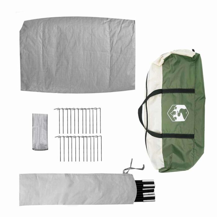 Campingzelt mit Dach Grün 475 x 475 x 235 cm Polyester – Bild 10