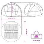 Campingzelt mit Dach Grün 475 x 475 x 235 cm Polyester – Bild 11