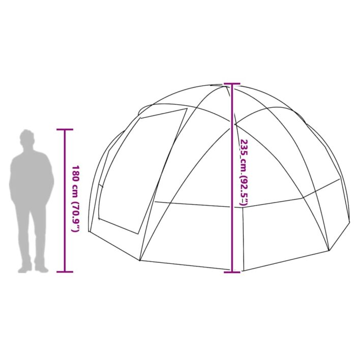 Campingzelt mit Dach Grün 475 x 475 x 235 cm Polyester – Bild 12