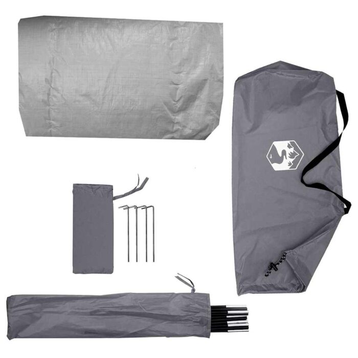 Zelt mit Dach mit Speicher Grau und Schwarz 236 x 108 x 120 cm – Bild 10