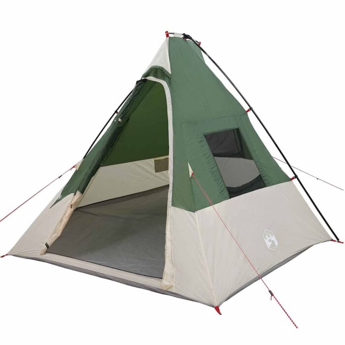 Tipi Zelt mit Dach mit Speicher Grün 383 x 338 x 217 cm Taft – Bild 2