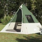 Tipi Zelt mit Dach mit Speicher Grün 383 x 338 x 217 cm Taft – Bild 4