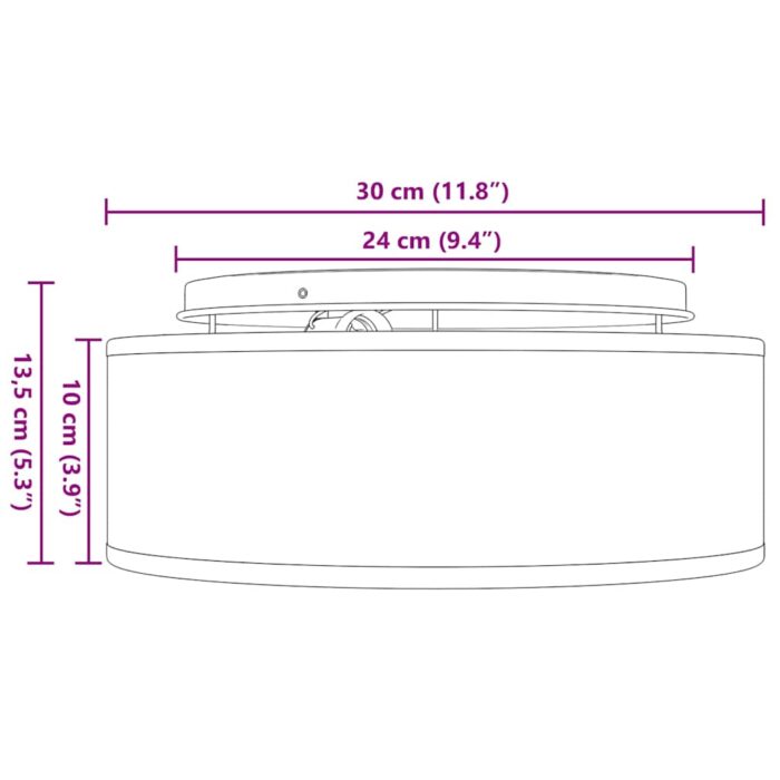 Deckenlampe mit Strahlern Schwarz 30 x 30 x 13,5 cm Stoff – Bild 12